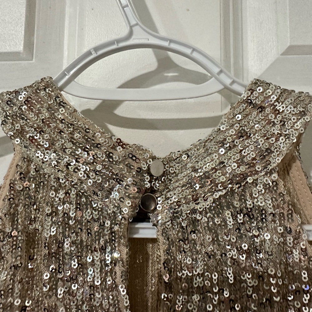 Sequined Halter Tank Top in Champagne - Picture 7 of 10